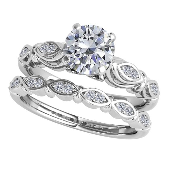 0.50 Cttw Natural Diamond Ring Set In 10K Gold - Picture 1 of 5